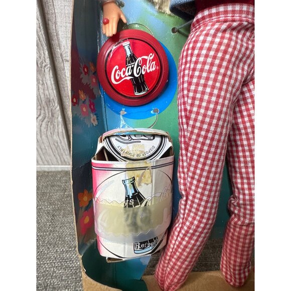 Mattel 1997 Coca-Cola Barbie With Red Gingham Pants Vest & Accessories - Picture 4 of 8